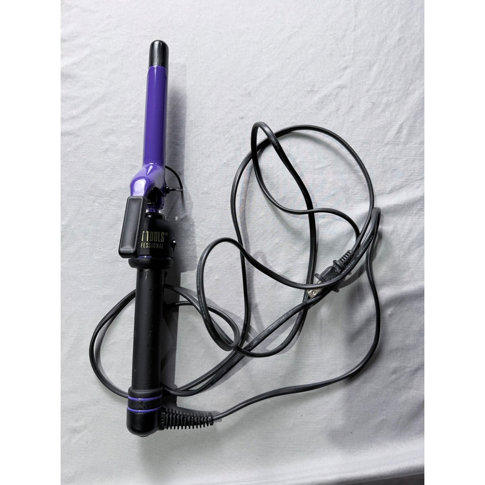 Hot Tools Professional Purple Ceramic Curling Iron 1 Inch Adjustable Heat 430F